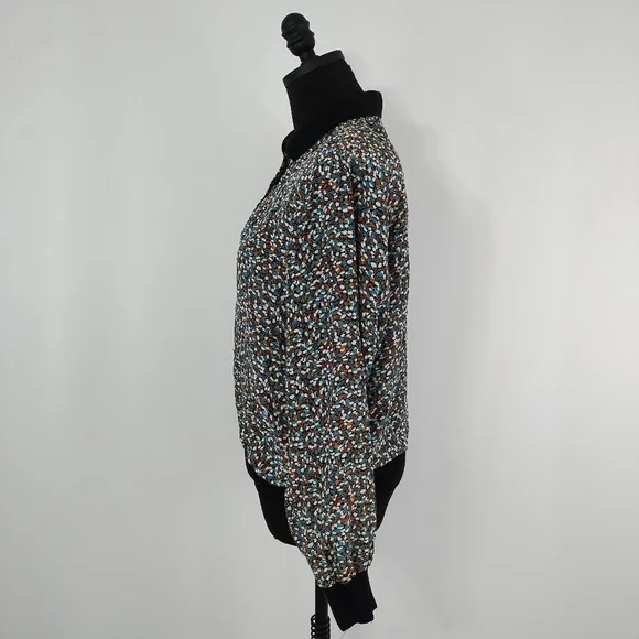 Vintage 80s Notations Womens Banded Multicolored Floral Top size 10 Art Teacher - Picture 5 of 10